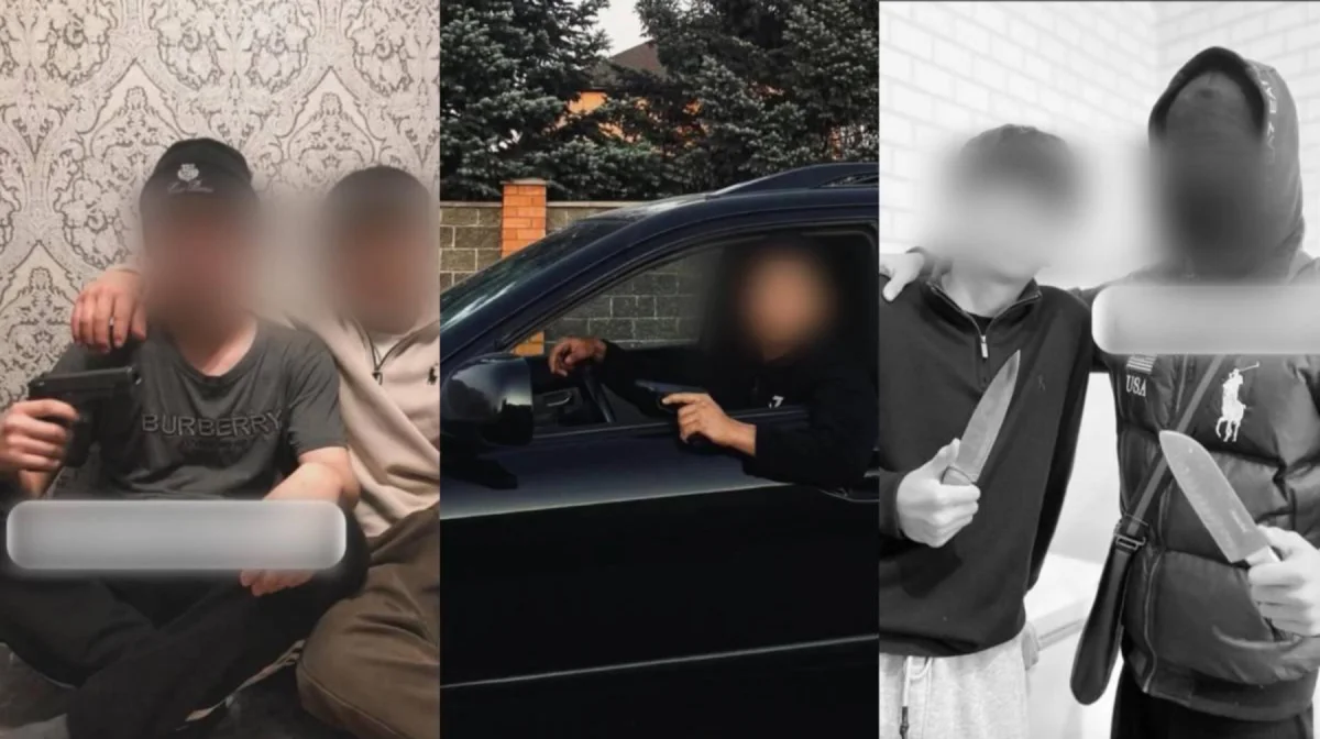 TikTok-та қару ұстап түскен жасөспірімдер полицияға жеткізілді