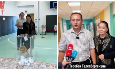 Ақтауда егіз ағайындылардың отбасы Құрылтай сайлауында дауыс берді
